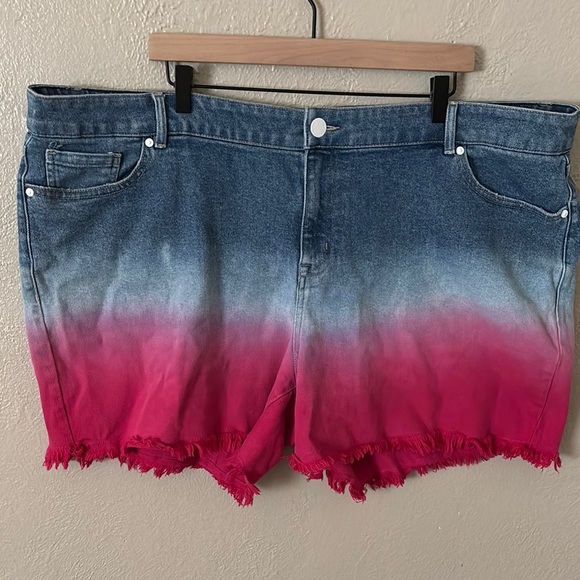 Lane Bryant Signature Fit Denim Boyfriend Midi Short Plus Size Patriotic Size 20 - Picture 1 of 8